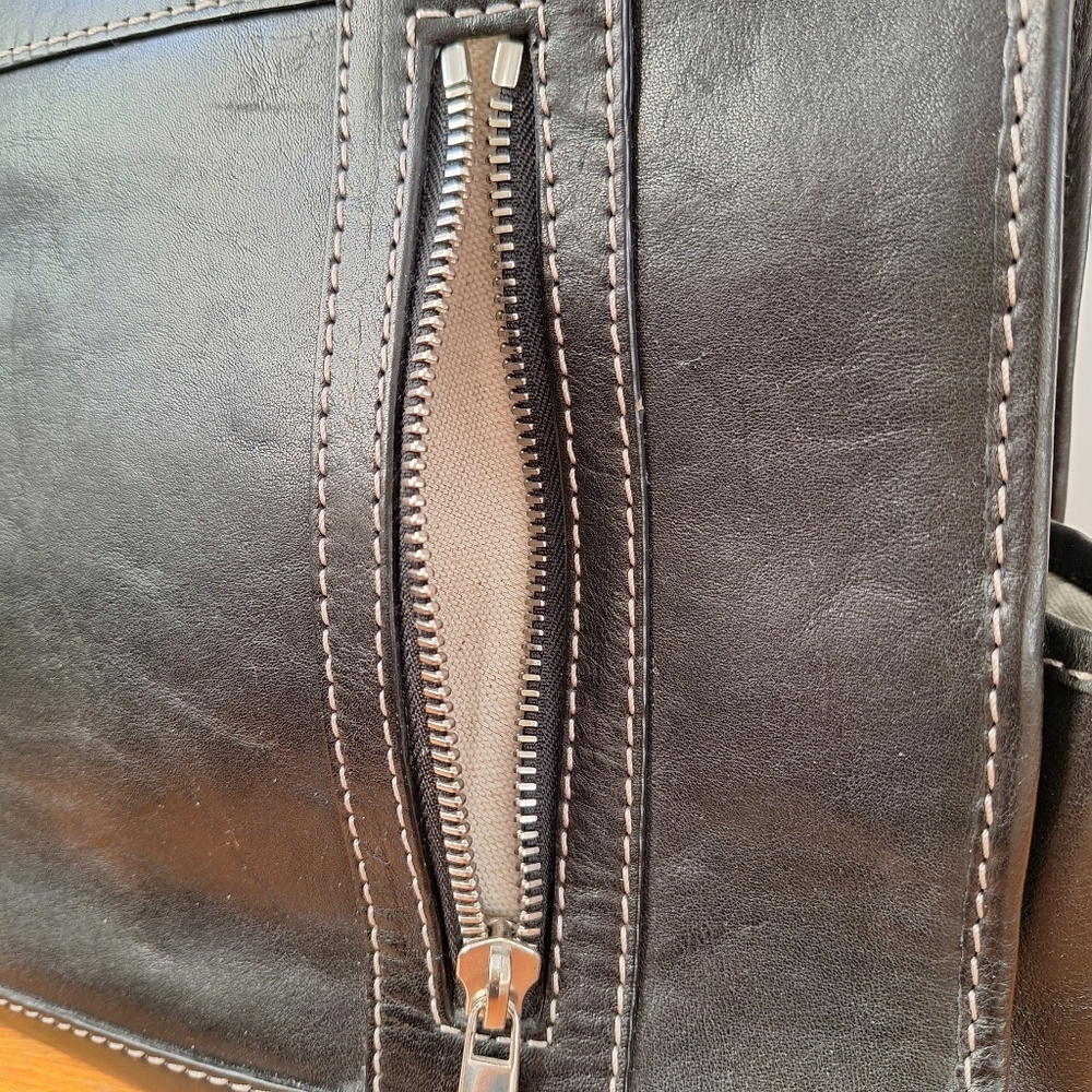 Michael Kors Structured Leather Tote Laptop Bag Shoulder Corpcore Work Black - Picture 4 of 14